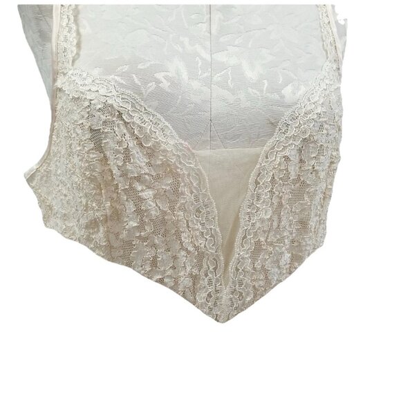 Victoria’s Secret Vintage Satin Lace Maxi Nightgown Champagne Slip‎ Dress Sz L - Picture 3 of 7